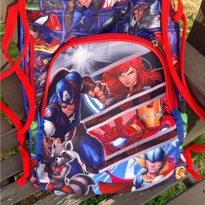 Marvel Kids Drawstring Backpack - Red, Blue